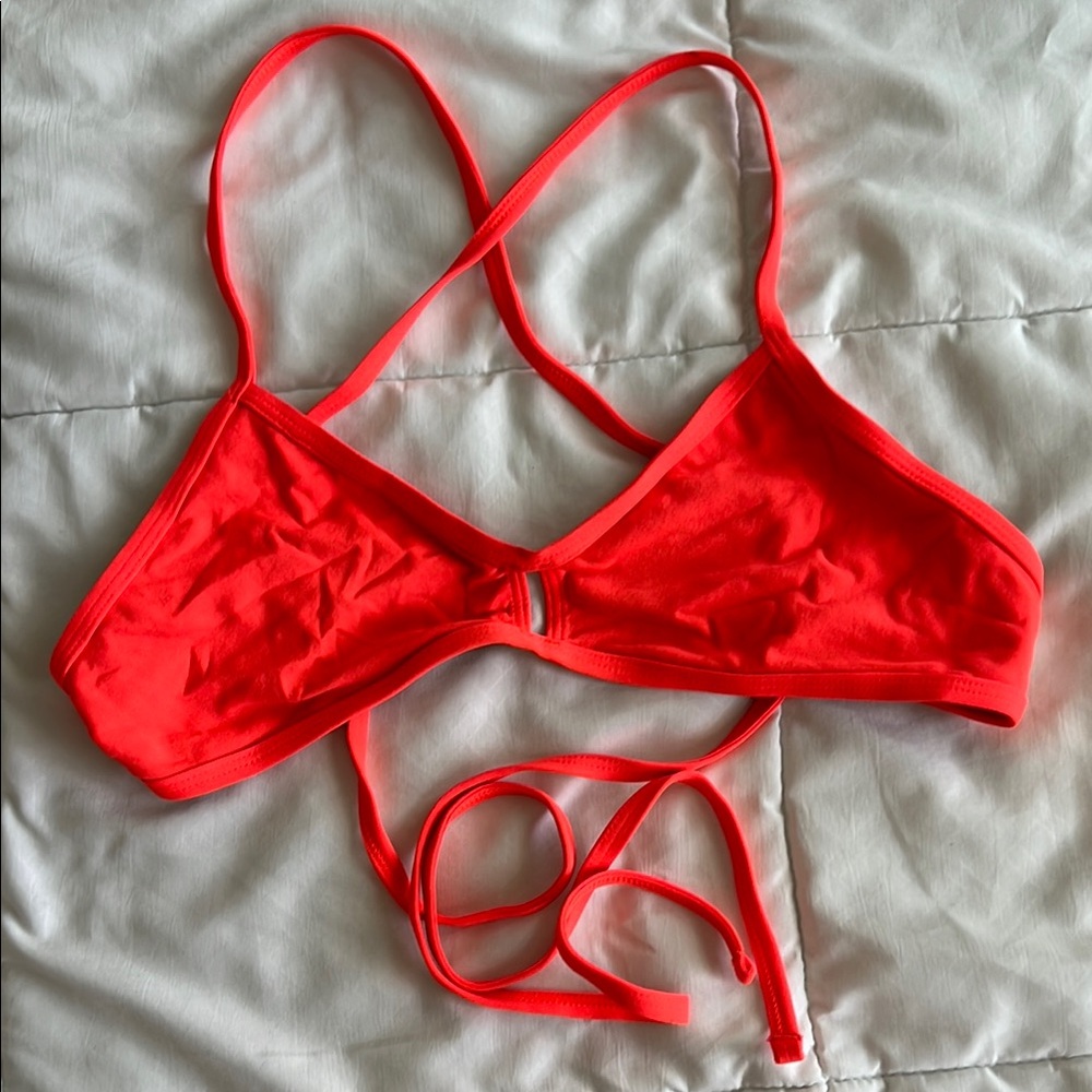 Jolyn Clothing Red Bikini Top Vent with Adjustable Straps